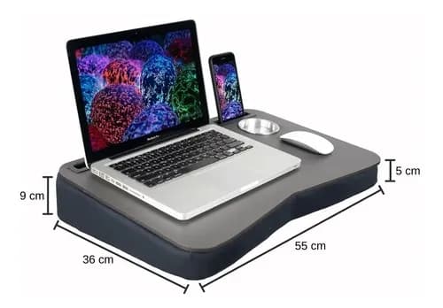 Mesa De Colo Para Laptop, Celular Tablet E Copo Base Espuma - miniatura 4