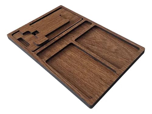 Organizador De Mesa Com Suporte Celular Removível. Freijó. - miniatura 5