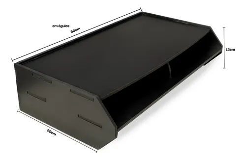 Suporte Monitor Elevado 2 Compartimentos. Organizador Mesa. - miniatura 2