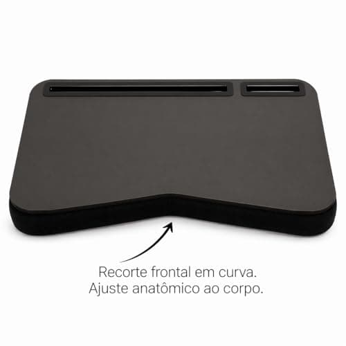 Mesa de Colo Suporte para Notebook Base em Espuma Corte Diagonal Canaleta para Celular e Tablet - miniatura 5