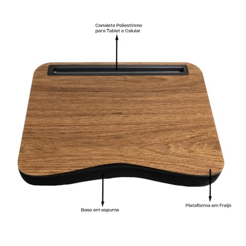 Suporte para Notebook Mesa de Colo Base em Almofada de Espuma com Slot para Celular Tablet e Objetos - miniatura 6