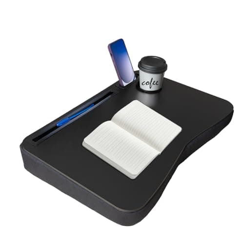 Suporte para Notebook Mesa de Colo com Porta Copos Canaletas para Celular e Tablet. Base em Espuma com Angulo de Inclinação. - miniatura 5