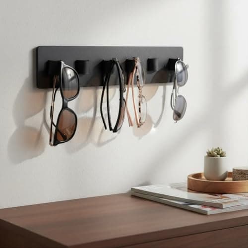 Suporte para Óculos com Presilhas em Couro: Elegância e Organização em um Único Produto! Use-o em qualquer ambiente como hall de entrada, quarto, home office. - miniatura 2