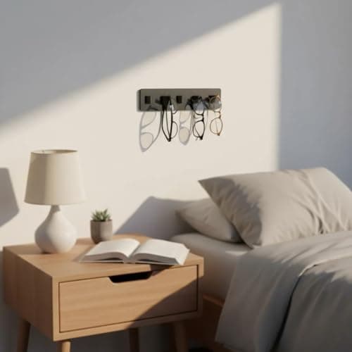 Suporte para Óculos com Presilhas em Couro: Elegância e Organização em um Único Produto! Use-o em qualquer ambiente como hall de entrada, quarto, home office. - miniatura 6