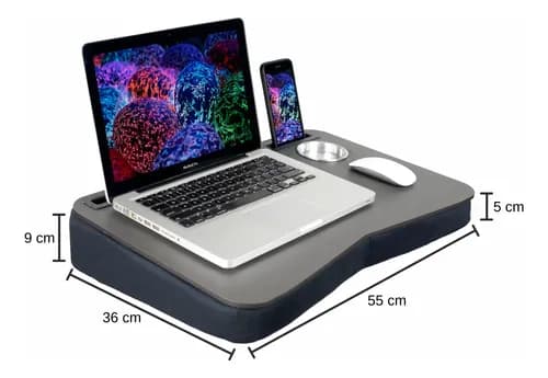 Suporte Notebook Mesa De Colo C/ Porta Copos. Base Inclinada - miniatura 7