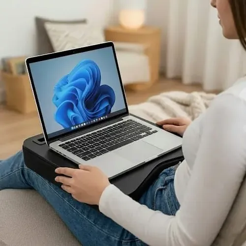 Suporte Para Notebook E Celular. Mesa De Colo Base Em Espuma - miniatura 2