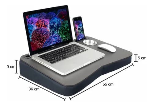 Mesa Portatil Notebook Suporte Cama Sofa Estudo. Base Espuma - miniatura 4