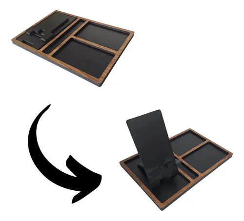 Suporte Para Celular Mesa Com Organizador. Casa Escritorio. - miniatura 2