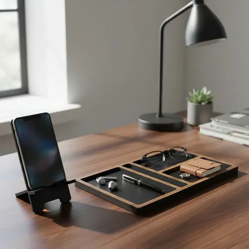Suporte Para Celular Mesa Com Organizador. Casa Escritorio. - miniatura 4