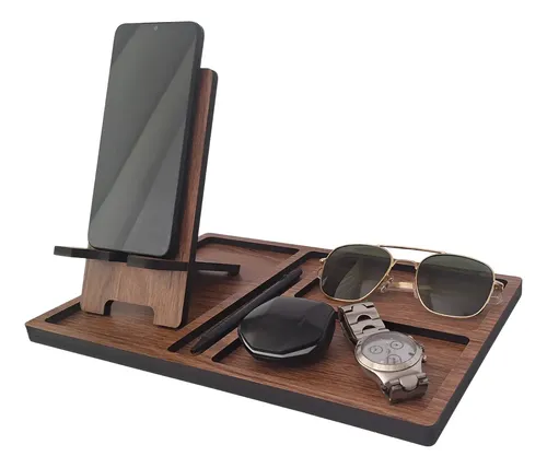 Organizador De Mesa Com Suporte Celular Removível. Freijó. Organizador De Mesa Com Suporte Celular Removível. Freijó. - Organizador IGLIZ