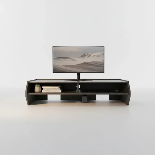 Suporte Monitor Elevado 2 Compartimentos Organizador 50cm Suporte Monitor Elevado 2 Compartimentos Organizador 50cm - Suporte para Monitor IGLIZ